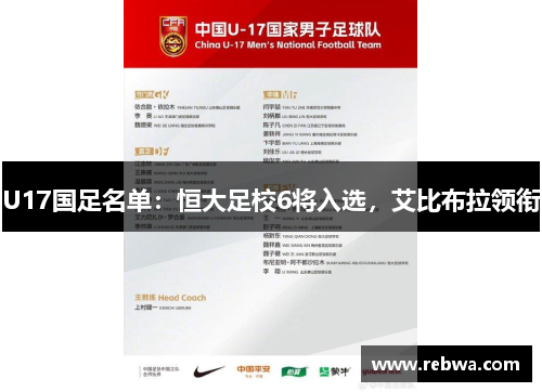 U17国足名单：恒大足校6将入选，艾比布拉领衔